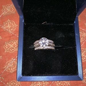 White sapphire and silver ring